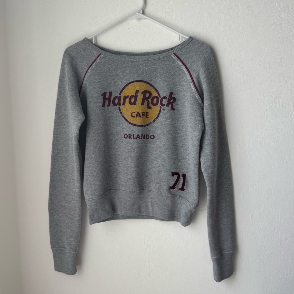 Hard Rock Cafe Gray Crew Neck Sweater
